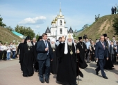 Предстоятель Русской Церкви посетил Успенский кафедральный собор в подмосковном Дмитрове