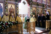 Предстоятель Русской Церкви совершил Божественную литургию в Преображенском кафедральном соборе г. Хабаровска