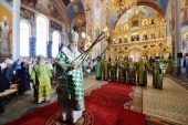 В день памяти прпп. Сергия и Германа Валаамских Святейший Патриарх Кирилл совершил Литургию в Спасо-Преображенском соборе Валаамского монастыря